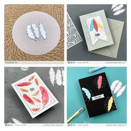 Gift Wrap Feather Pattern Cutting Dies Arrival 2023 Diy Molds Scrapbooking Paper Making Cuts Crafts Template Handmade Card