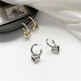 Hoop Earrings 5pair 925 Sterling Silver Pin 18K 14K Gold Colour Heart Shape Ear Drop Dangle Stainless Steel Earring Huggie