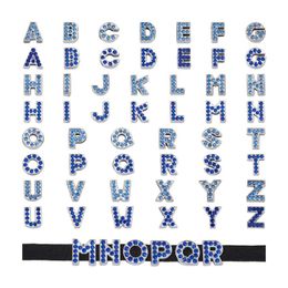 Charms 52Pcs 2 Colours Alloy Rhinestone Slide Letter A-Z Cadmium Free Lead Platinum Mixed ColorCharms