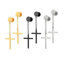 Stud Earrings 3 Pairs Of 8mm Stylish Stainless Steel Round Barbell Pendant