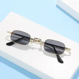 Sunglasses Women Small Frame Oval Shape Luxury Metal Mirror Legs Men Sun Glasses Women's Trend Eyewear UV400