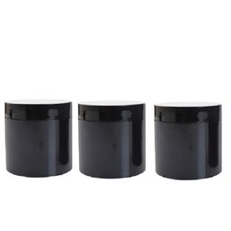 Refill Bottle Cream Container Black Plastic 89Dia. Cosmetic Packaging 8oz 12oz 17oz 250ml 400ml 500ml Empty Body Scrub Pots Containers