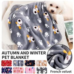 kennels pens Warm Soft Pet Dog Blanket Mat Plush Thin Sleeping for Dogs Cats Breathable Cat Cover Supplies 231124