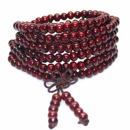 Jewellery 6Mm Natural Sandalwood Buddhist Buddha Meditation 108 Beads Prayer Bead Mala Bracelet Women Men Beaded Bracelets Drop Delive Dhdan