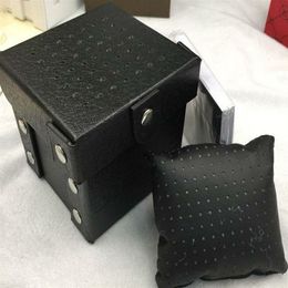 delivery of black leather brand watch original box paper card gift box handbag 120 mm 120 mm 120 mm for D7333 watch box295D