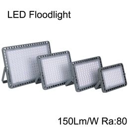 LED 6th Generation Module Ultra-thin Flood Lights 150Lm/W Ra80 Outdoor 400W IP65 Waterproof 6000K Wide Lighting for Area Parking Lot Outside Light usalight