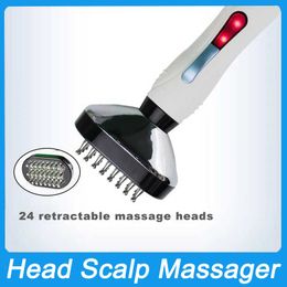 New Arrival 4in1 EMS Head Massage Machine Microcurrent Scalp Massager Dredging Meridian Hair Growth RF Vibration Red Light Neck Physiotherapy Body Relaxation