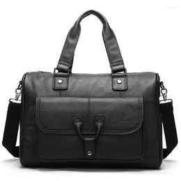 Briefcases Genuine Leather Briefcase Men Bag Office Bags For Laptop Man Messenger Hangbag 8666