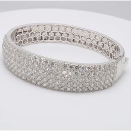 MEDBOO Fine Jewellery Pt950 14.07Ct VVS Round Brilliant Cut Moissanite Diamond Platinum Bracelet Jewellery Bangles For Women