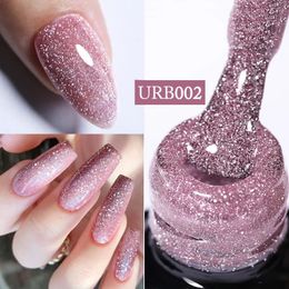 Nail Polish UR SUGAR 7ml Reflective Glitter Rubber Base Gel Nail Polish Glass Bottle Sparkling Sequins Soak Off UV Gel For Manicure 231123