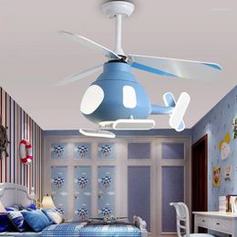 Pendant Lamps Children's Room Can Be Customized Cartoon Airplane Bedroom Fan Lights Creative Chandelier