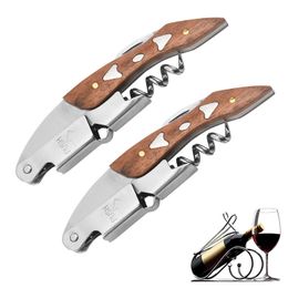 Multifunctional Wine Bottle Opener With Wooden Handle Professional Waiters Corkscrew Bottle Opener and Foil Cutter LX5565