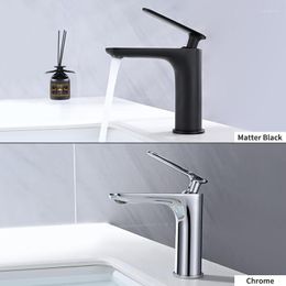 Bathroom Sink Faucets Basin Faucet Fashion Black/Chrome Copper Bottom Single Hole Baking Paint Cold Taps Brass Brasin Mixer