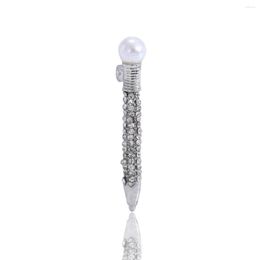 Brooches Pearl Rhinestone Pen For Women Men Teachers Students Clothes Bag Pin Gifts