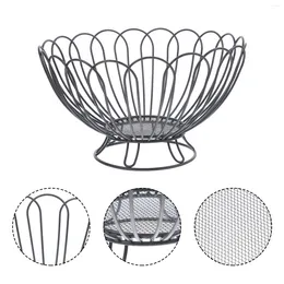 Plates Woven Baskets Black Tinsel Round Metal Basket Decorative Bread Bowl Stand Banana Wire Fruit Plate