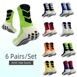 Sports Socks Six Pairs Of Super Affordable Outfits Polyester Sports Socks Silica Gel Non-Slip Buffer Multiple Color Options Soccer Socks 231124