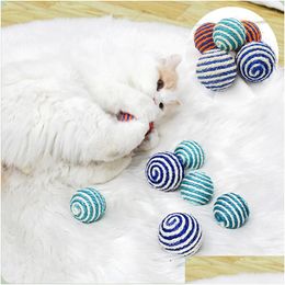 Cat Toys Cat Toys Sisal Ball Gras Rope Grinding Claw Molar Game Toy Interactive Throwing Pet Drop Delivery Home Garden Pet Supplies Ca Dhzi9