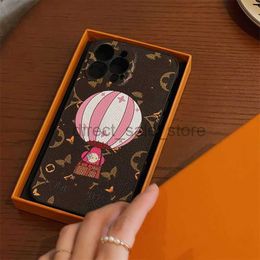 phone case iPhone Case Pro Max 11 12 13 14 15 Plus Designer Leather Fashion cover Alphabet Hot Air Balloon design cases