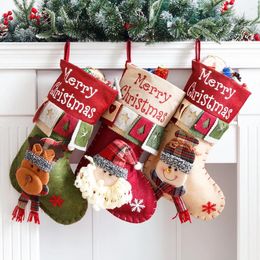 Christmas Decorations Three-Dimensional Decoration Gift Bag Merry Large Stocking Santa Claus Snowman Bags
