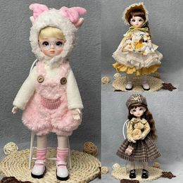 Dolls Handmade DIY 30cm Doll 16 BJD Full Set Open Head Sweet Princess with 3 Pair of Eyes Children and Girls Toy Gift 231124