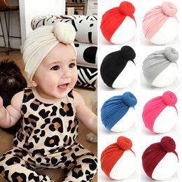 Hats 2019 Accessories For Newborn Toddler Kids Baby Girl Boy Turban Cotton Beanie Hat Winter Cap Knot Solid Soft Hospital Caps P230424