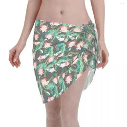 Women's Swimwear Baby Axolotl Pareo Cover Ups Women Cute Salamander Sheer Short Skirt Bikini Beach