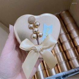 Gift Wrap 10pcs European Style Heart-shaped Candy Box Creative Personalized Golden Wedding Packaging