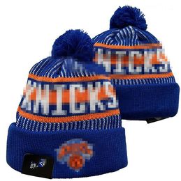 Fashion-New York''Knicks''Beanie Knitted Hats Sports Teams Baseball Football Basketball Beanies Caps Women& Men Pom Fashion Winter Top Caps Sport Knit Hats