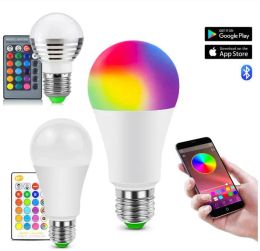 Akıllı ev hayatı LED Işık WiFi ampul E27 RGBW 5W 10W 15W 15W Akıllı Lamba Müzik Bluetooth 4.0 Uygulama Kontrolü / IR Uzaktan Kumanda Ev Aydınlatma
