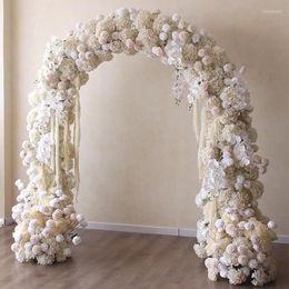 Decorative Flowers 500CM Long Wedding Curved Arch Decor Flower Row Banquet Background Activity Centre Stand Party Prop Window Display Ball