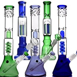 Beaker Base Bong Smoke Glass Pipe Hookahs Shisha Downstem Perc Glass Dab Rigs With 14mm Bowl 12 LL