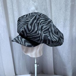 Ball Caps Spring Black Octagonal Hat For Women Designer Large Version Cloud Retro Painter Wholesale