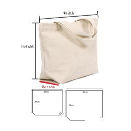 Storage Bags 2 Size Beige Blank Pattern Canvas Shop Eco Reusable Foldable Shoder Bag Handbag Tote Cotton Lx1537 Drop Delivery Home G Dh6Ts