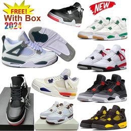 New 4 Bred Reimagined 4s SE Smoke Grey 4 Basketball Shoes Oxidized Green 4s Olive Fire Red Black cat infrared White Cemnet University Blue With Box Cool Grey Thunder