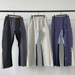 Men's Pants Galle De Hand-painted splash-ink splicing drawstring High street casual sweatpants micro long pants