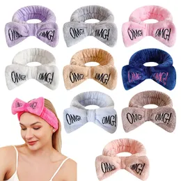 Wash Face Hair Band Soft Warm Coral Fleece Bow Ears Headband for Women Girls Turban Fashion Hair Accessories