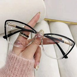 Sunglasses Tr90 Cateye Antiblue Light Glasses Butterfly Eyeglasses Frame For Women Optical Eyewear Brand Fashion Luxury Designer Eye Glass