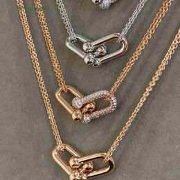 Jewelry Vintage Designer Luxury Star Style V-gold High-quality T-home Diamond Necklace Cnc High Version Fashionable Pendant Minimalist