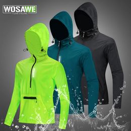 Cycling Jackets WOSAWE Cycling Windbreaker Gravel Men Hooded Jacket Mountain Bike Road Bike Coat Packable Racing Bicycle Windshield Jackets 231124