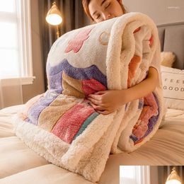 Blankets Blankets Winter Bed Solid Colour Fleece Throws Adt Thick Warm Sofa Blanket Super Soft Duvet Er Luxury Drop Delivery Home Garde Dhazd