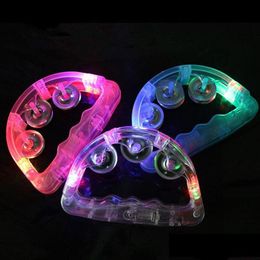 Other Event Party Supplies Led Flashing Tambourine Light Sway Bell Toys Glow Child Handbell Favors Baby Rattle F1459 Drop Delivery Dhv3I