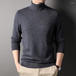 Men's Sweaters Men's% Woolen Sweater Fall Winter Fashion Casual Solid Color Turtleneck Underwear Long Sleeved Top Bottoming