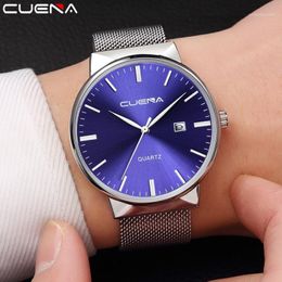 Wristwatches Brand Men Watches Fashion Auto Date Stainless Steel Quartz Wristwatch Ultra Thin Dial Male Luxury Clock Reloj Hombre