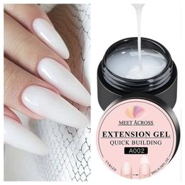 Nail Polish MEET ACROSS Milky White Clear 8ml Extension Nail Gel Polish For French Nails Art Manicure Semi Permanent UV Varnish Tips Tools 231123