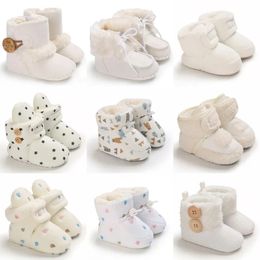 Boots Baby Autumn Winter Girl Boys Warm Shoes Solid Fashion Toddler Fuzzy Balls First Walkers Kid 018M 231124