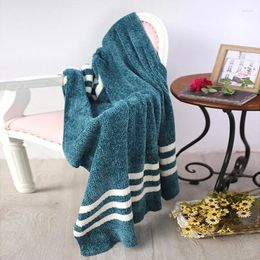 Blankets 130 150cm Crib Bed Sofa Cover Blanket Warm Chenille Children Air Conditioning Office Nap Quilts Striped