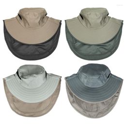 Berets Summer Outdoor Fishing Fisherman Sun Hat Neck Face UV Protection Flap Cap Sunshade Big Eaves Adjustable Man