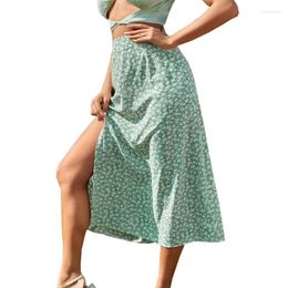 Skirts Women Summer Floral Skirt Split A-line Bag Hip Long Fashion Boho Holiday Style Ropa De Mujer Primavera Verano 2023