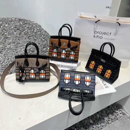 Birkinbag Handbags Bags Designer H Tote Bag 2023 New Crocodile Pattern Bag Womens Fashion Handbag Casual Versatile Crocodile Combination House Bag Have Frj