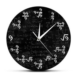 Equation Nines Math The Clock of 9s Formulas Modern Hanging Watch Mathematical Classroom Wall Art Decor 201212265L